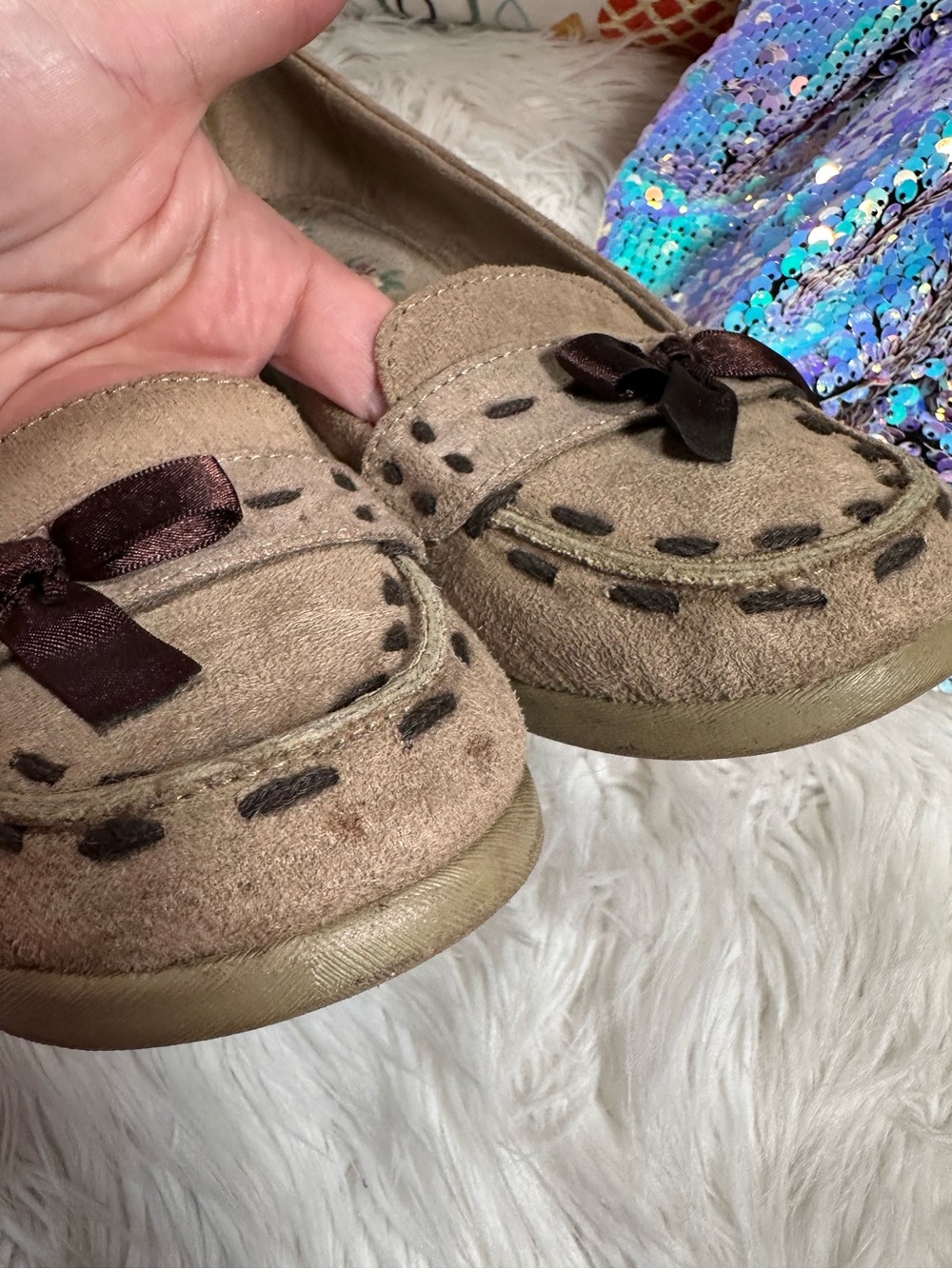 Highlights • Vintage Y2K Wedge Loafers Ribbon Moccasins - Picture 6 of 12